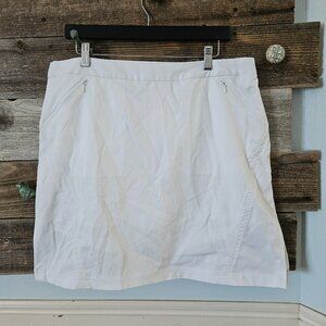 Callaway Sport Solid Golf Skorts Size 14 in White With Zippered Pockets Used Lik